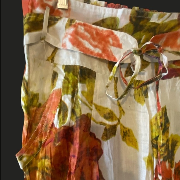 Cotton Gauze Palazzo Pants | Floral Print Wide-Leg Boho Pants Resortwear NWT M - Picture 7 of 13